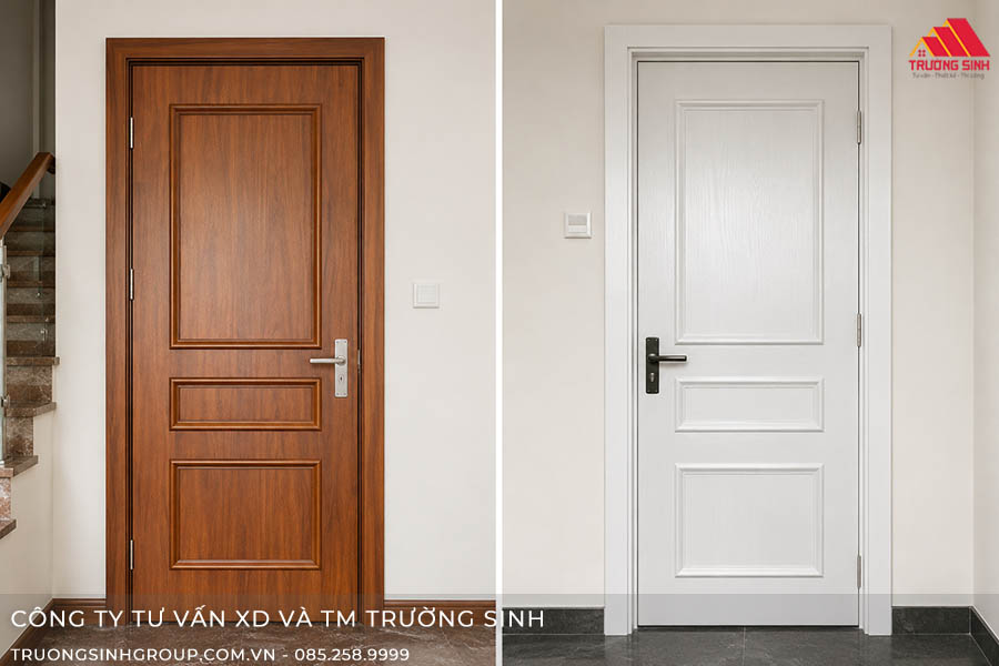 Cửa Composite có bề mặt phào nổi sang trọng